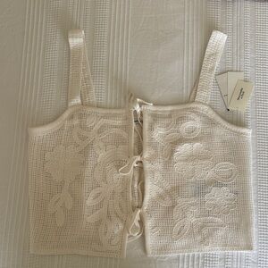 Abercrombie & Fitch Cream Crochet Top